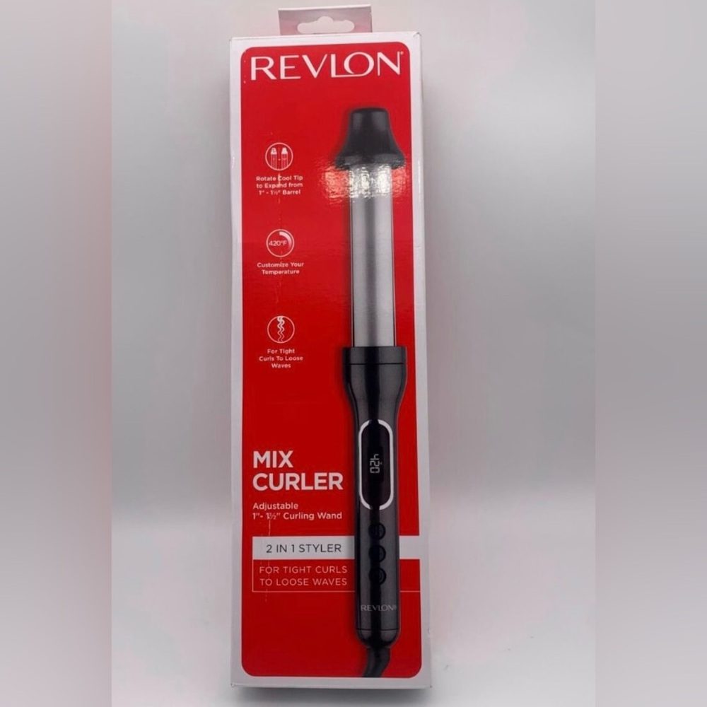 Revlon adjustable curling wand  2 IN 1 styler for tight curls to loose waves